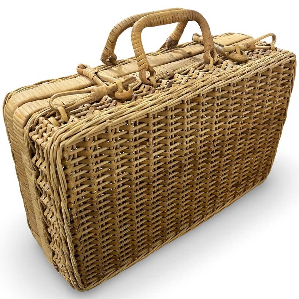 Woven Suitcase Cottagecore Boho Decor